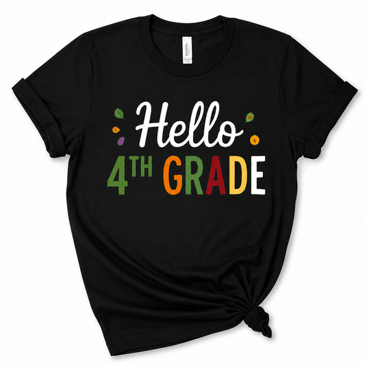 Hello 4th Grade - Back-to-School T-shirt